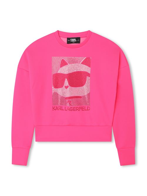 Felpa con strass KARL LAGERFELD | Z15547ROSA